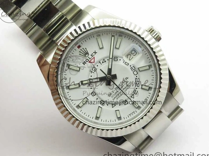 1218 Sky-Dweller 326934 SS Noob 1:1 Best Edition White Dial on SS Bracelet Asian 23J to TechFriendly 2880